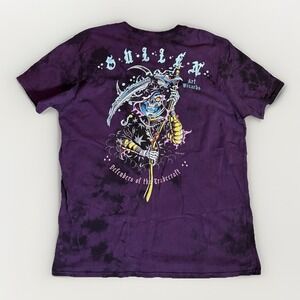 Sullen Art Graphic Tee T-shirt Tie Dye Men's 2XL Grim Reaper Purple/black